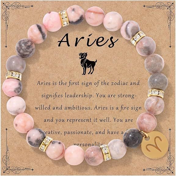 Zodiac Romance Pink Zebra Astrology Love Bracelet