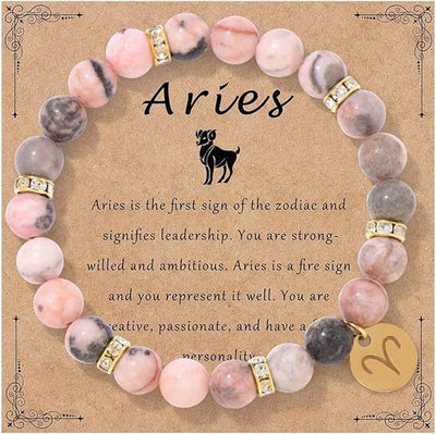 Zodiac Romance Pink Zebra Astrology Love Bracelet