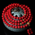 Consecrated Cinnabar 108 sacred beads for Supreme Yang protection and negative energy clearing