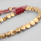 copper bead bracelet women taoist kaiguang love fortune aura enhancement curved display gold beads red rope