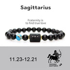 Zodiac Sign Agate Protection Wealth Love Bracelet