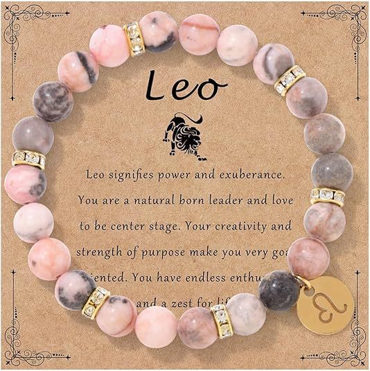 Zodiac Romance Pink Zebra Astrology Love Bracelet