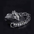 dragon titanium bracelet taoist kaiguang amulet men spiritual shield energy cleansing protection black background