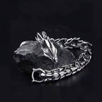 dragon titanium bracelet taoist kaiguang amulet men spiritual shield energy cleansing protection black background