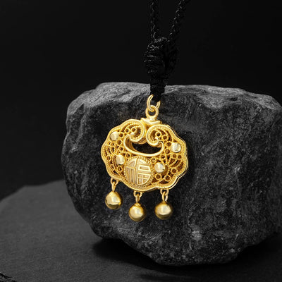 Taiji Aura Eastern Peace Lock Energy Pendant | Sterling Silver Fu