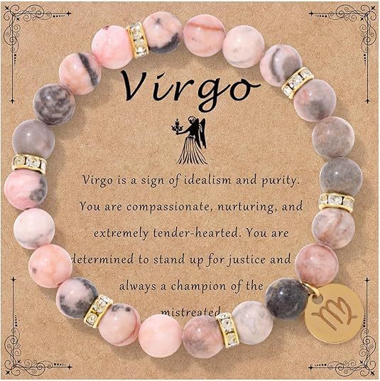 Zodiac Romance Pink Zebra Astrology Love Bracelet