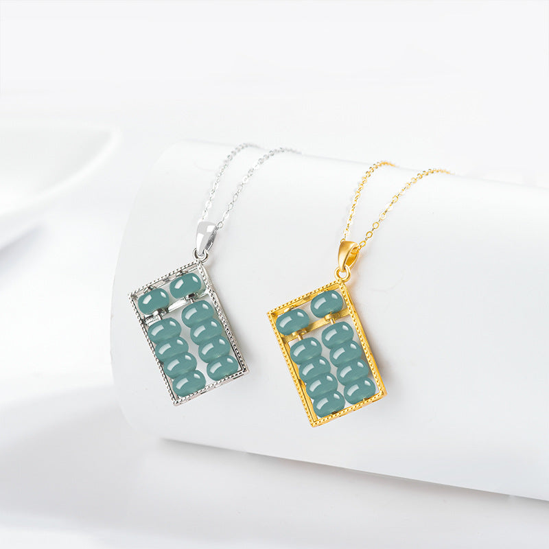 jade abacus pendant gold silver variants natural jade taoist kaiguang wealth attraction women