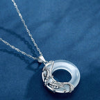  Jade Koi Fish KaiGuang Necklace Flat Lay White Jade Silver Koi Taoist Consecrated Love Fortune