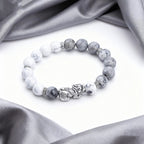 map stone pixiu bracelet closeup grey background taoist kaiguang career fortune wealth attraction jewelry