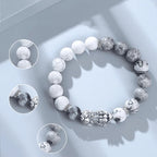 natural map stone pixiu bracelet wearing display taoist kaiguang wealth fortune career success light background