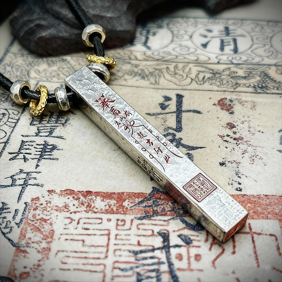 A scene shot of the six-sided Taoist Master Seal Amulet on vintage paper, representing authentic lineage and supreme authority.