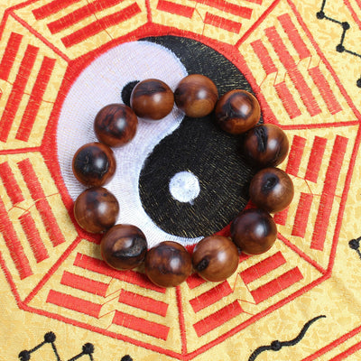 Natural Lightning-Scarred Thunderstruck Wood Bracelet (Pure Yang Ritual Artifact)