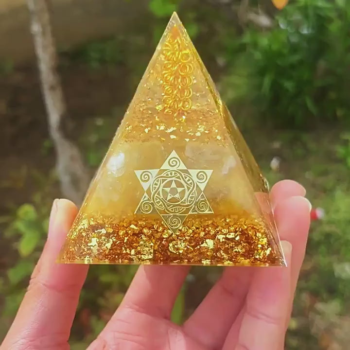 Feng Shui Pyramid Crystal Healing Energy Infusion Meditation Wealth Love - Hexagram Sacred Geometry Spiritual Decor