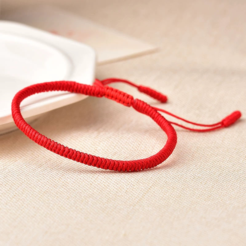 red rope vajra knot bracelet sacred knot weaving detail taoist kaiguang evil ward protection energy locking