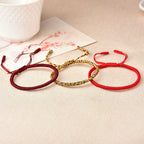 red rope vajra knot bracelet three pieces side by side taoist kaiguang evil ward protection sacred knot display