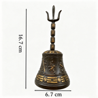 Taoist Sanqing Feng Shui bell size 16.7 cm tall and 6.7 cm wide