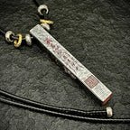 Side perspective of the solid 925 sterling silver amulet, showcasing its six faces of consolidated, multi-layered spiritual protection.