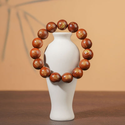 Ten Character Heavenly Scripture Bracelet in Thunderstruck Wood