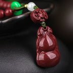 High-density purple cinnabar beads providing supreme yang aura defense.