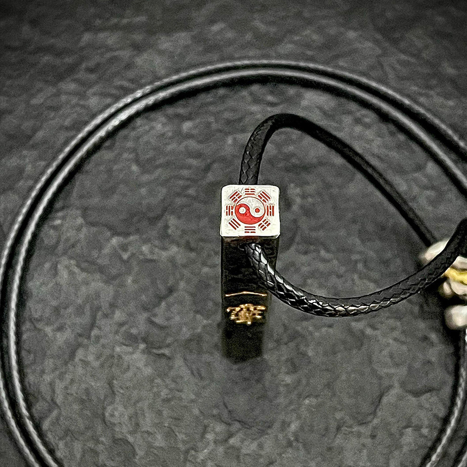 Close-up of the Taiji Bagua Array on the top surface, filled with cinnabar to harmonize personal energy fields and deflect negative influences.