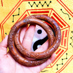 An elevated view of the Taoist Qiankun Circle, highlighting the seamless craftsmanship and the ancient spiritual geometry used to harmonize personal energy.