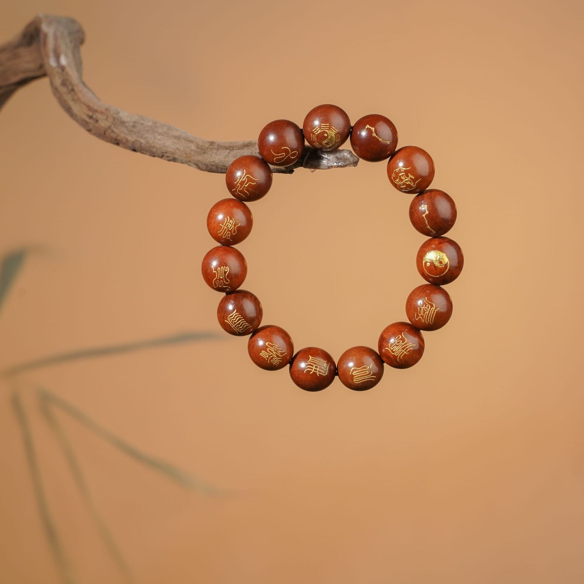 Thunderstruck wood bracelet for travel protection and warding off negative energy at night.