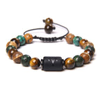 Frontal view of the zodiac bracelet showing the heavy-duty energy beads.
